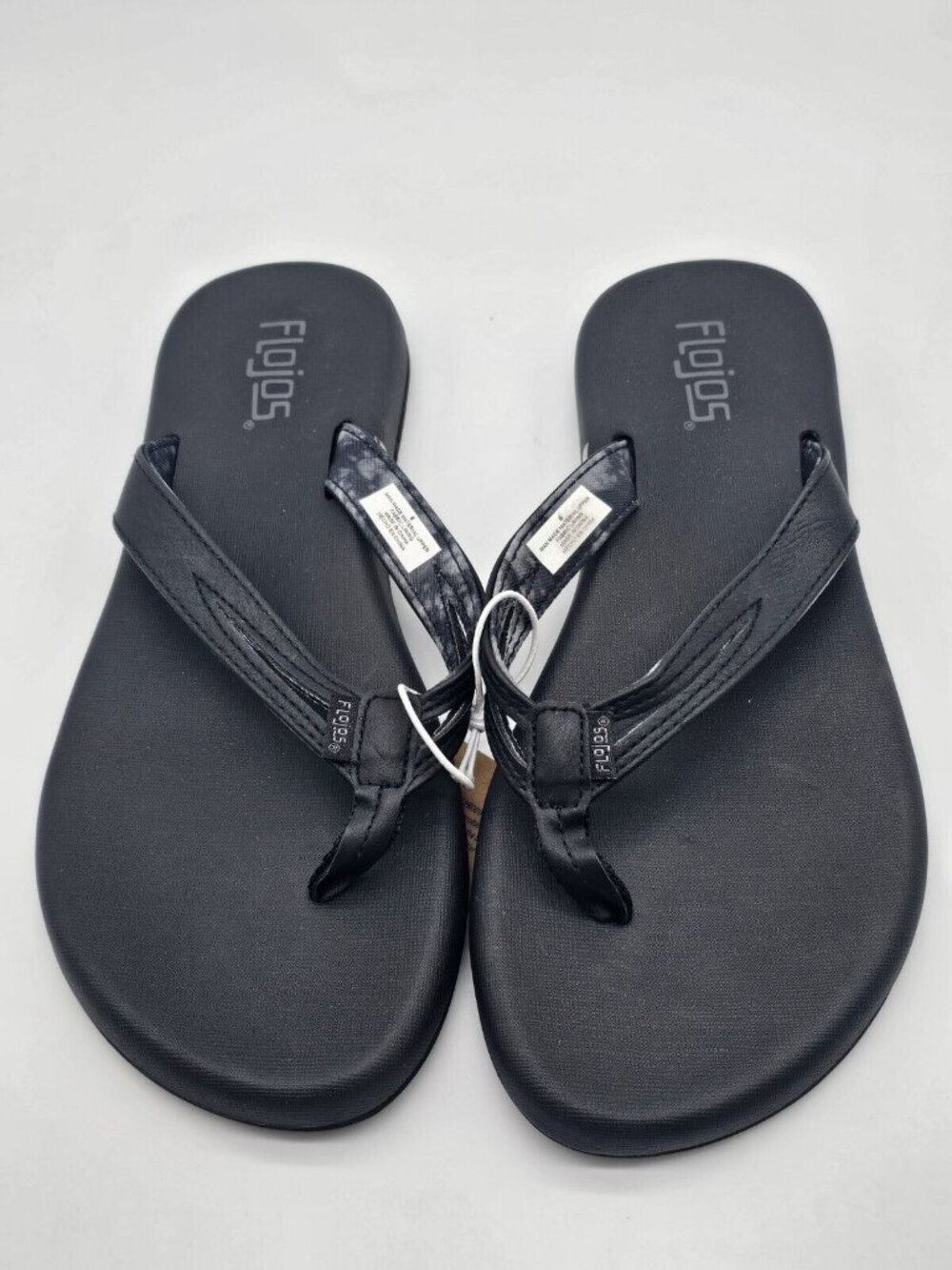 Flojos Women's Flip Flop Sandals Size 9 Black Tie Dye Memory Foam Thong Shoes